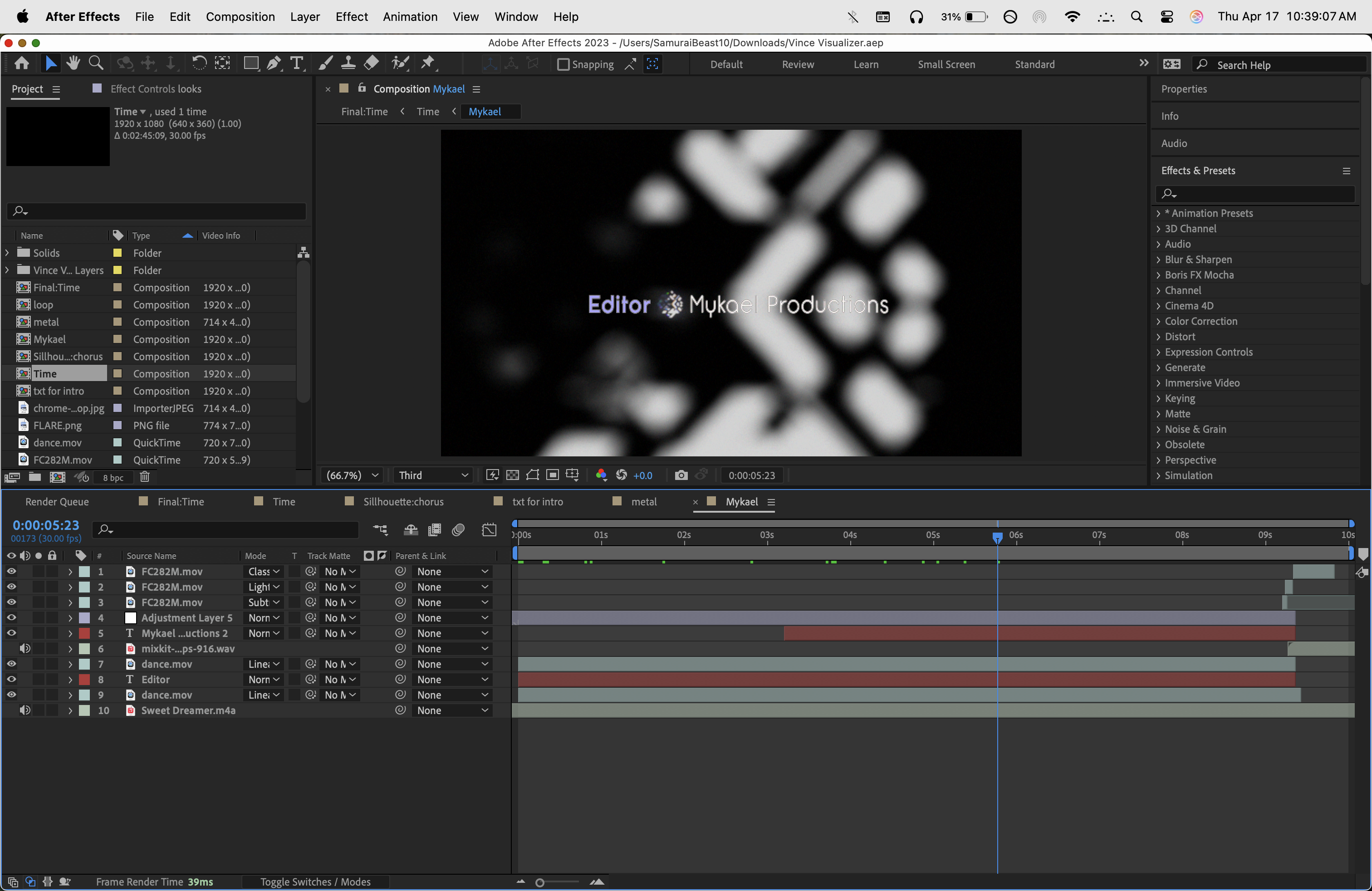 Mykael Productions Outro composition
